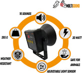 Dispozitiv acustic  pentru speriat pasari  Multisound BirdStop BS-20L  Agricol